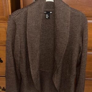 H&M Chocolate Brown Ribbed Cardigan